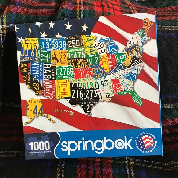 United States map license plate puzzle